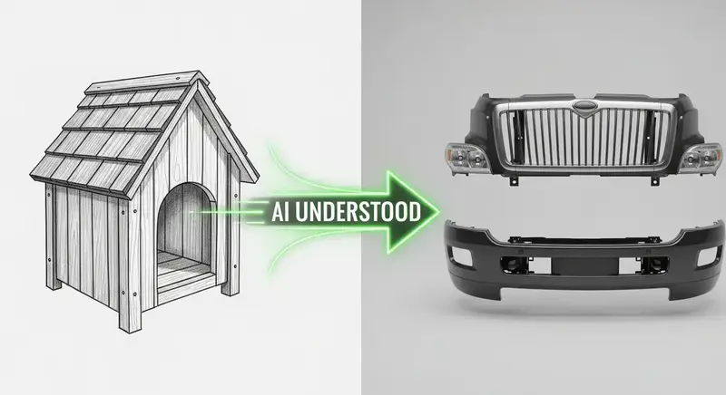 AI understanding automotive slang doghouse vs front clip